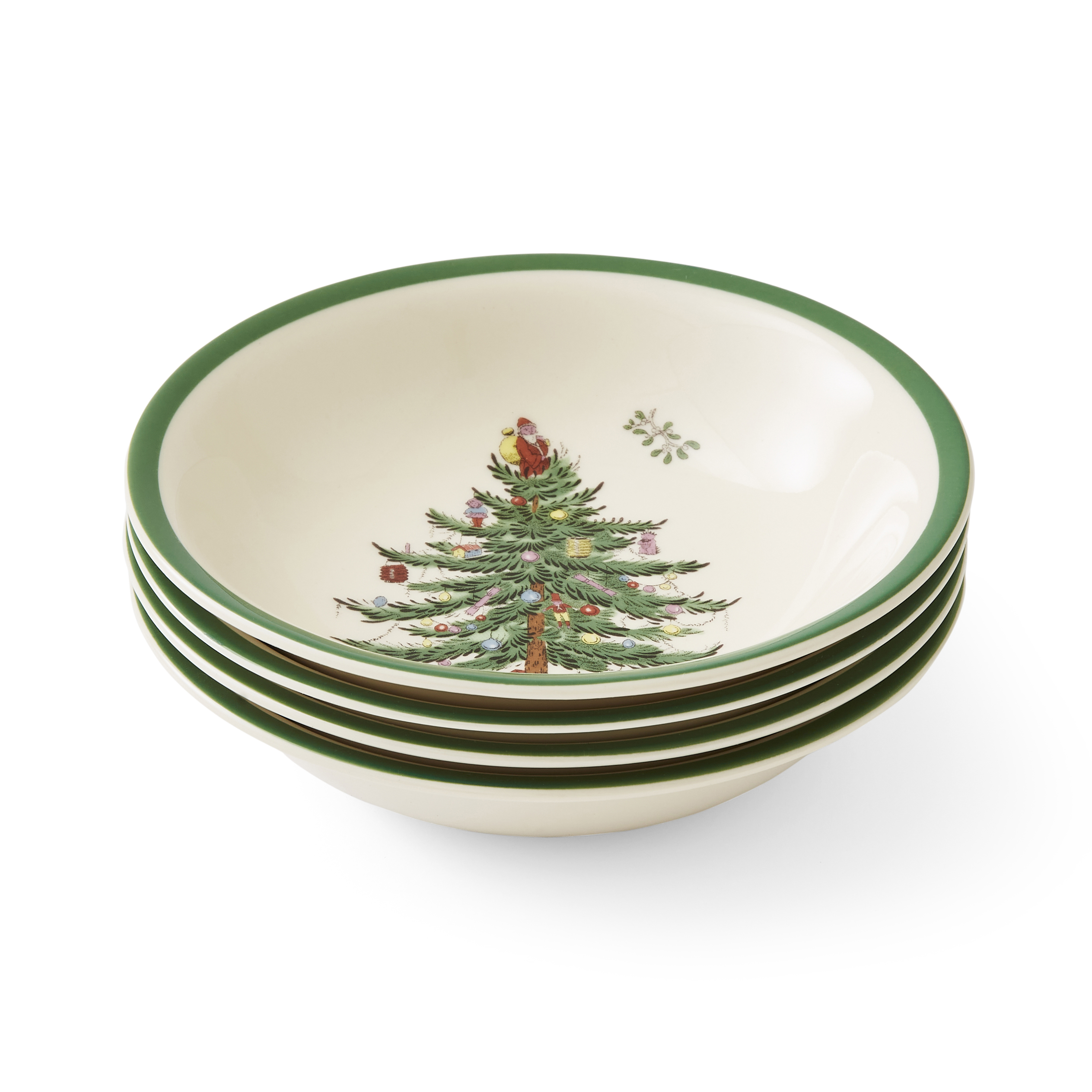 Christmas Tree Cereal/Oatmeal Bowls Set of 4 image number null